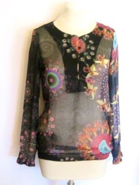 Desigual Sheer Mandalas Printed Top